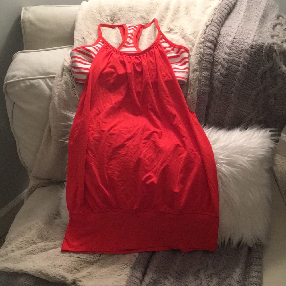 Lulu Lemon Coral Tank Top w/ Built in Sports Bra
